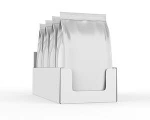 Blank Bag Food Packaging Mock up. 3D Render illustration.