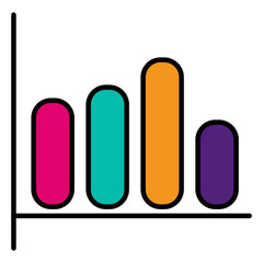 Fototapeta premium A flat design, icon of column chart