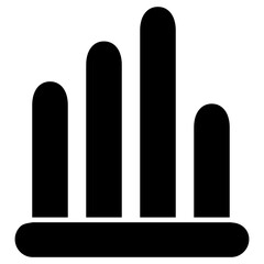 A glyph design, icon of bar graph 