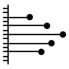 A glyph design, icon of horizontal chart