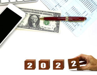 Concept of spending money in life with currency notes and smartphone with pen and account passbook,Saving money concept,Concept of spending money in 2022 ,