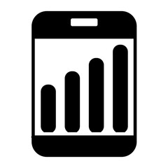 A glyph design, icon of mobile chart