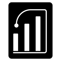 A glyph design, icon of business report