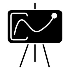 A glyph design, icon of business presentation