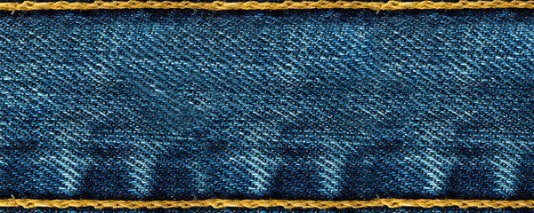 Blue jeans. Panoramic background indigo textured