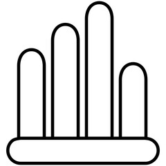 A linear design, icon of bar graph 