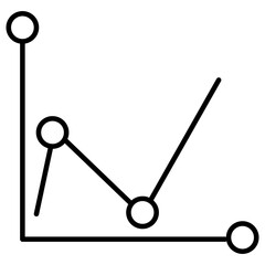 A linear design, icon of trend chart