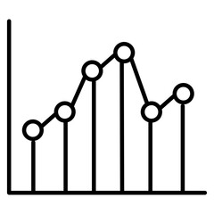 A linear design, icon of upward graph