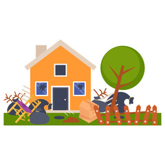 Neighbour Skunk Concept, Lifestyle or environmental issues Vector Color Icon Design, neighbourhood conflicts Stock illustration, bad neighbors Symbol