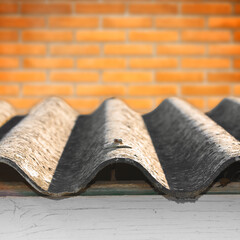 Old aged dangerous asbestos roof - one of the most dangerous materials in buildings so-called...