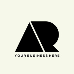 AR monogram logo.Typographic signature icon.Overlapped letter a and letter r.Lettering sign isolated on light fund.Alphabet initials.Modern, corporate, minimalist style characters.