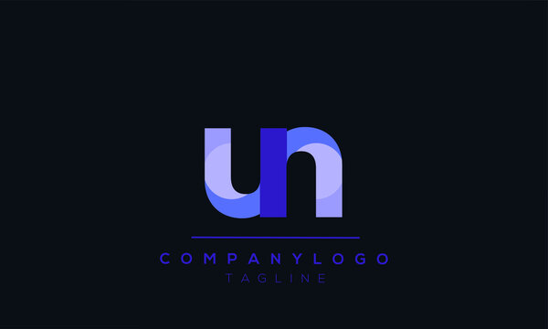 UN initials monogram letter text alphabet logo design