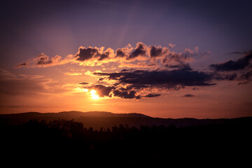 sunset in the mountains