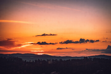 Fototapeta premium sunset over the mountains