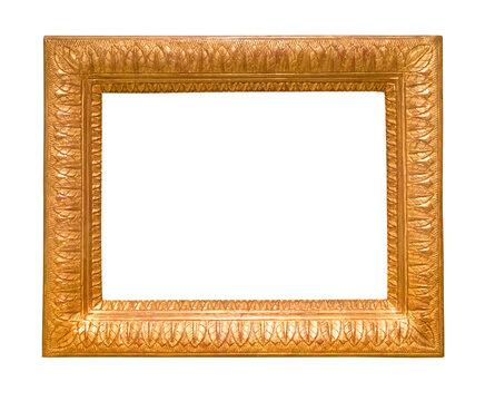 old carved wide wooden picture frame cutout