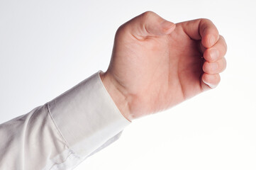 Hand holding round object