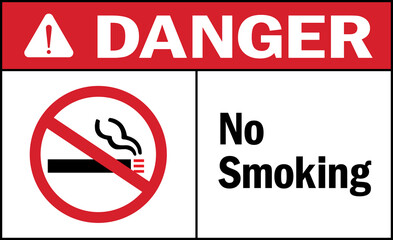 Danger Sign no smoking. Safety signs and symbols.