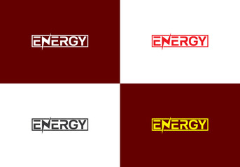 energy word. energy letter logo idea, energy logo concept