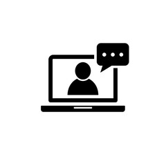 E-learning icon, online training, webinar, study, education.