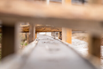 Concrete poured curb formed by timber formwork
