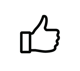 Thumb up outline icon. Like and Dislike buttons for rating on the web and mobile devices. Vector pictogram for selection, black and white colors.