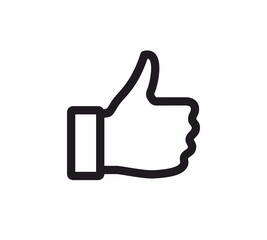 Obraz premium Thumb up outline icon. Like and Dislike buttons for rating on the web and mobile devices. Raster pictogram for selection, black and white colors.