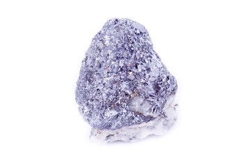 macro mineral galena stone on a white background