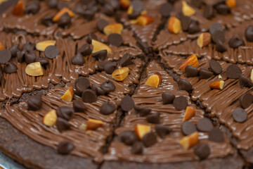A variety of brownie cakes, very tasty.
