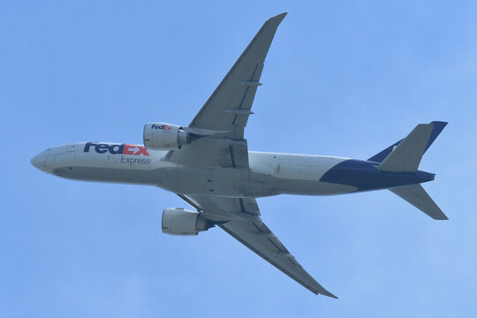 Chiba, Japan - May 03, 2019:FedEx Boeing B777F (N877FD) Freighter.
