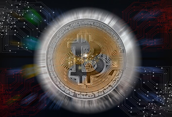 Bitcoin cryptocurrency digital money concept