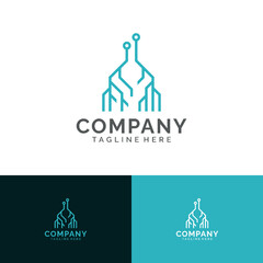 Tech-root futuristic logo design