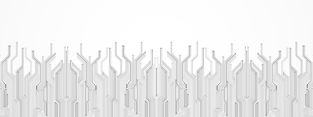 Abstract Technology Background, grey circuit board pattern, microchip, power line, blank space