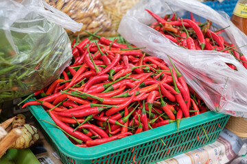 Seasonal vegetables sold in fresh markets in northern Thailand.