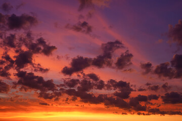 Rain cloud with evening sunset light.