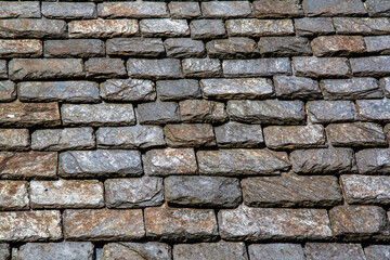 Roscoff, Toiture avec tuiles de pierre. Finistère,. Bretagne	