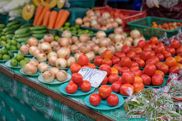 Seasonal vegetables sold in fresh markets in northern Thailand.