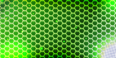 Hexagon neon abstract background