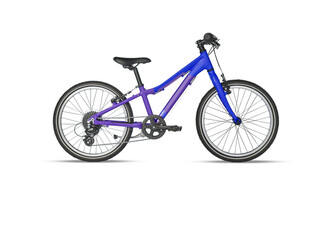Fototapeta premium Purple blue bicycle isolated on white background​ with cutout have clipping path