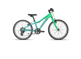 Fototapeta na wymiar Green cyan bicycle isolated on white background​ with cutout have clipping path 