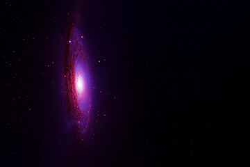 Bright, red-dark quasar in deep space. Elements of this image were furnished by NASA - obrazy, fototapety, plakaty