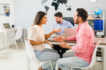 Couple having a fight because of their travel choices