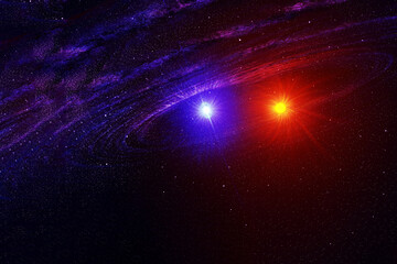 Double star in outer space. Elements of this image were furnished by NASA.