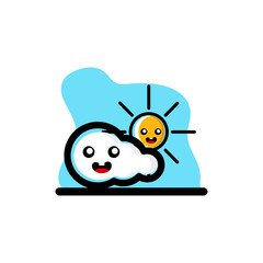 Cute Weather Character Conceptual Vector Illustration Design