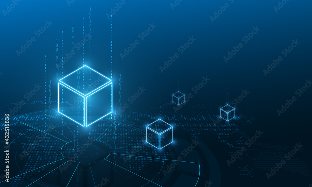 Poster abstract circuit networking blockchain server concept and cryptocurrency block chain server abstract