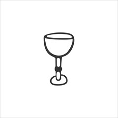 Fototapeta na wymiar Hand-drawn Christian bowl icon isolated on white background. Religion and Christianity. Christian symbols of the sacrifice of Jesus Christ. Vector illustration