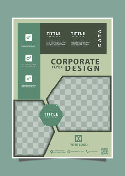 modern green poster flyer pamphlet brochure cover design layout space for photo background, vector illustration template in A4 size. Vector flyer template design. For business, corporate
