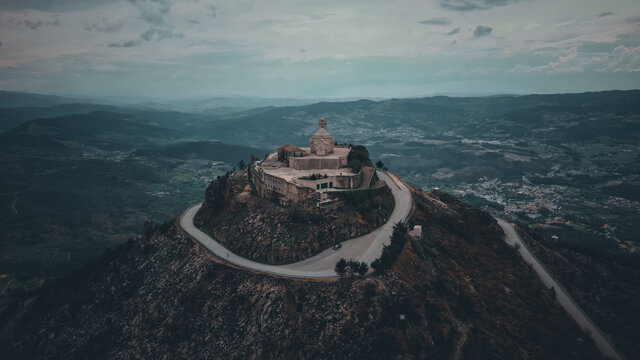 Nossa Senhora da Gra&ccedil;a Monte Farinha Mondim de Basto Vista A&eacute;rea Portugal.