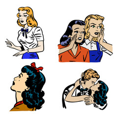 Vector Comic Book View of Characters Facial Expression