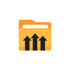 Move to folder icon, flat vector