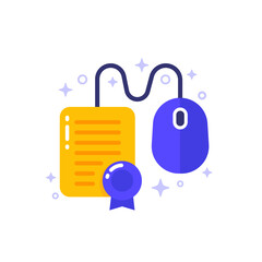 online education icon with a diploma